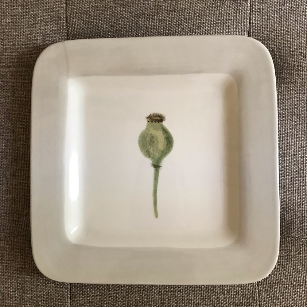 Tag | Square Plate | Floral Watercolor